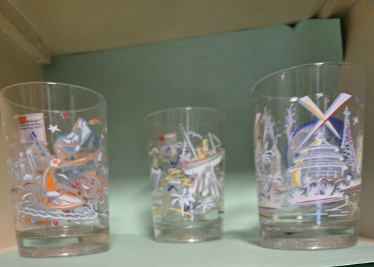 3 - 1996 Walt Disney World Remember the Magic 25th Anniversary Glasses
